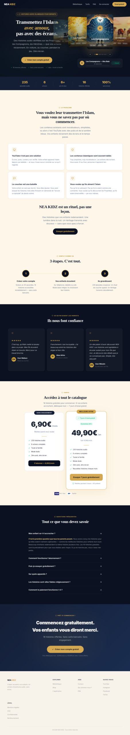 Capture du site NEA KIDZ réalisé par BizClic